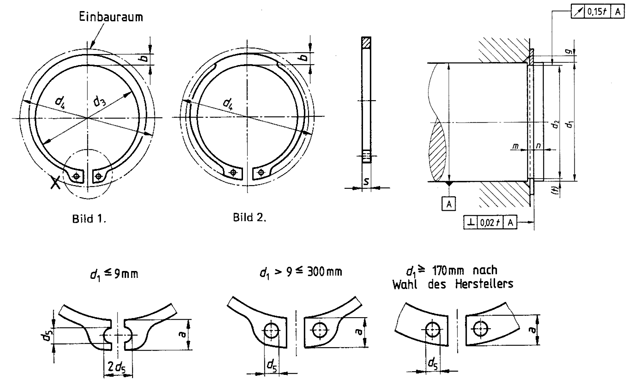 D1460 Heavy Duty Circlips Drawing