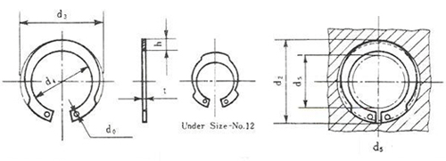 M1308 Inverted Internal Retaining Ring Drawing